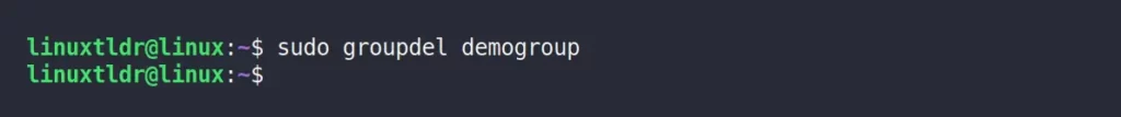 Deleting the manually created group