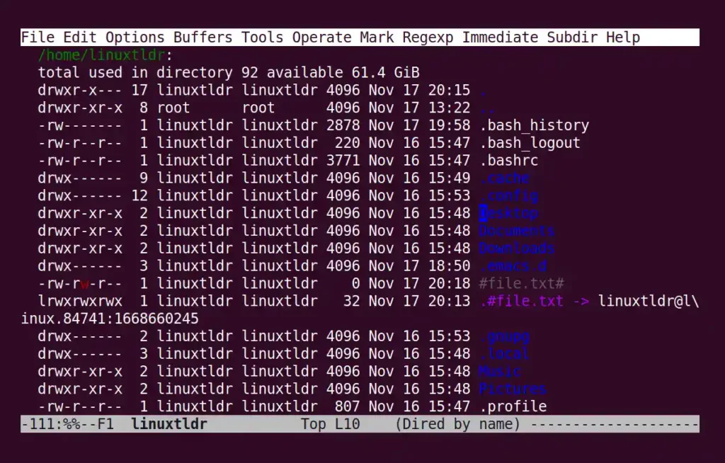 Emacs built-in file manager
