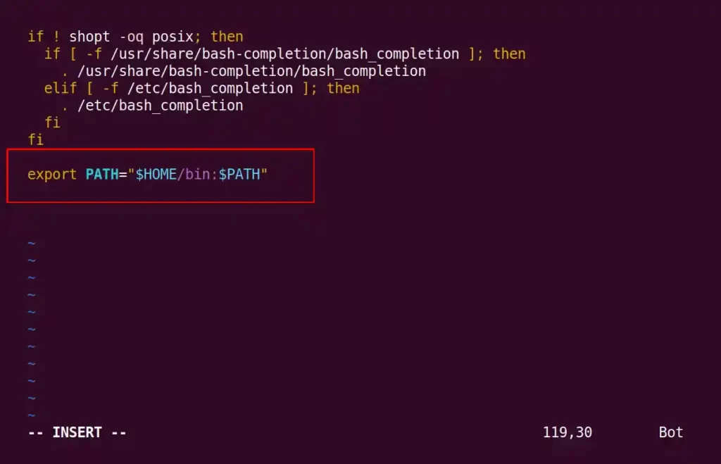 Setting the $PATH variable in the bash configuration file