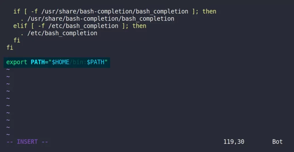 Setting $PATH variable in bash configuration file