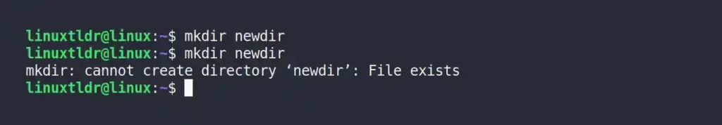 "File exists" error