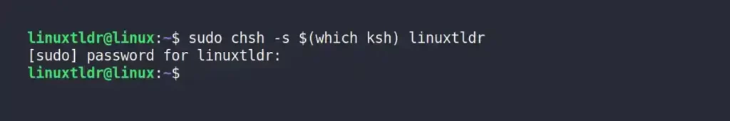 Changing your existing shell to the Korn shell (KSH)
