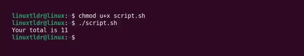 Executing shell script