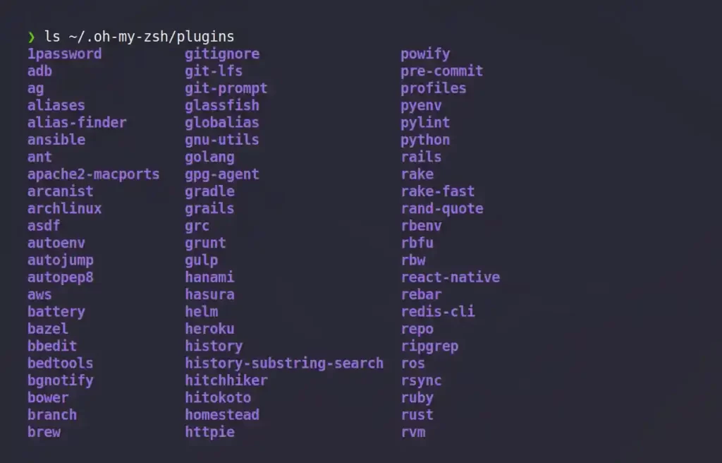 Oh-My-Zsh plugin directory