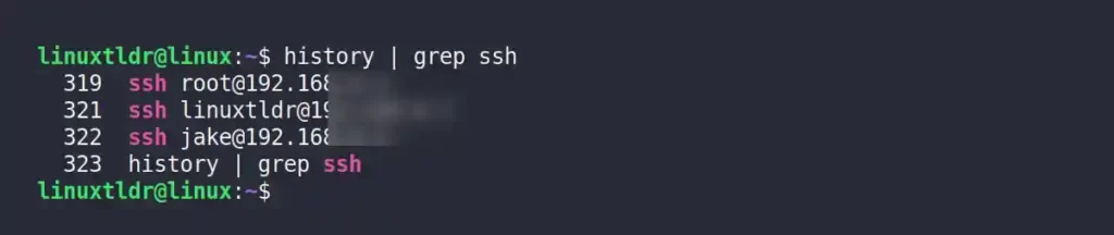 Printing user executed commands related to ssh