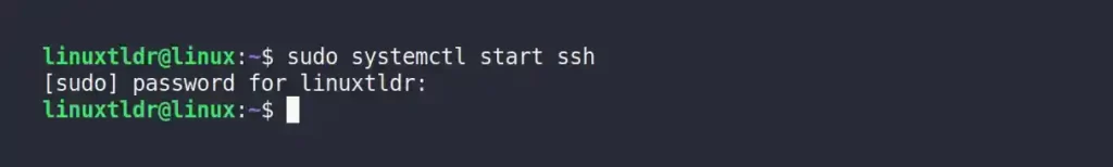 Starting the SSH server on the remote machine