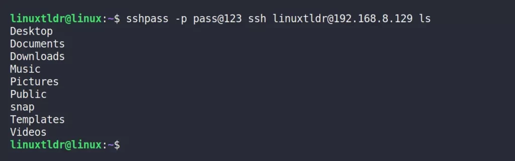 Executing command in non-interactive SSH