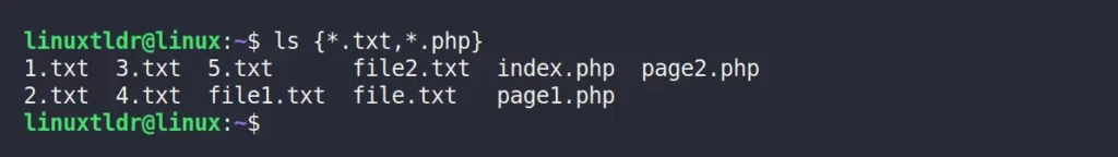 Listing all the text and PHP files