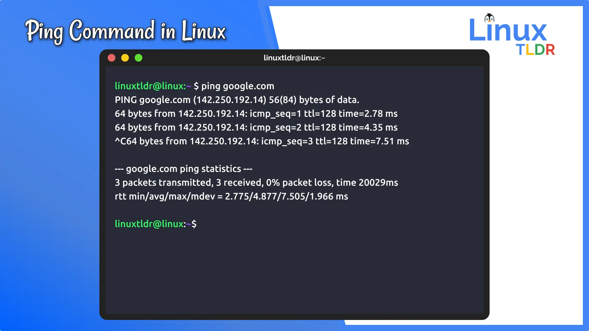 Ping Command In Linux Example