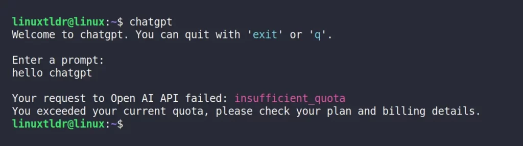 OpenAI quota is exhausted