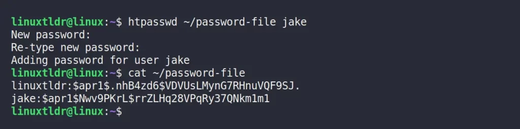 Adding a new user to the existing password file