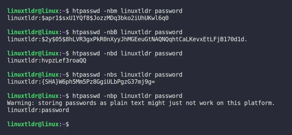 Generating a user password using all the encryption algorithms