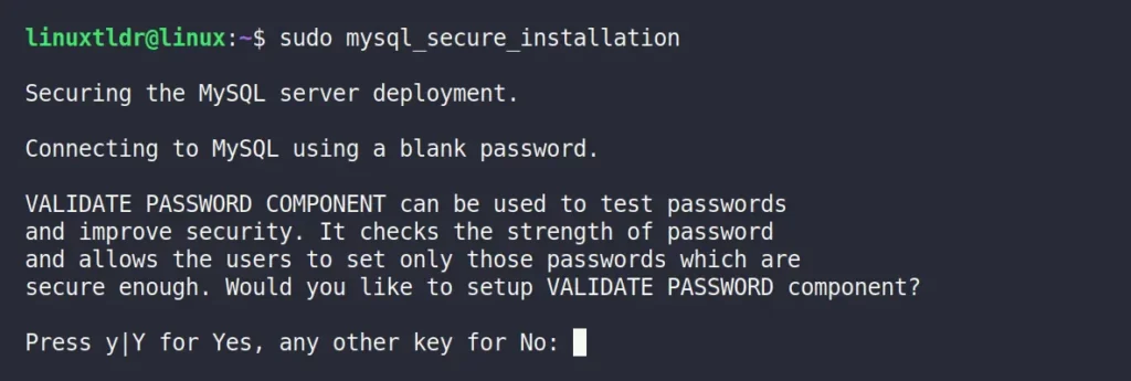 Setting Validation for MySQL Password