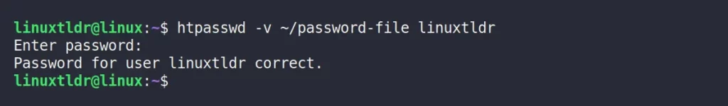 Verifying the password hash in the password file