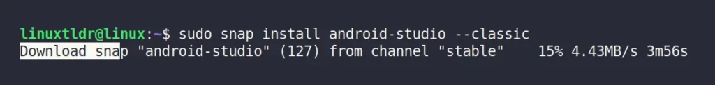 Installing Android Studio via Snap