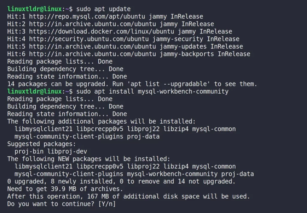 Installing MySQL Workbench on Debian, Ubuntu, Linux Mint, Pop!_OS