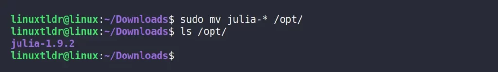 Moving Julia to a system location