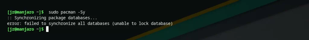 Pacman lock database error