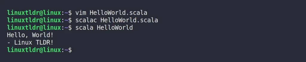 Running a simple Scala program