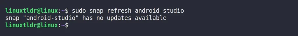 Updating Android Studio via Snap