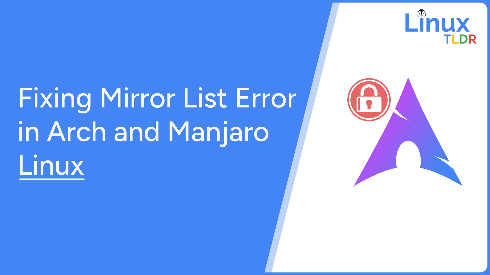 mirror list error in arch