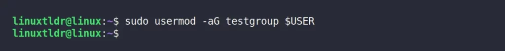 Adding current user to testgroup
