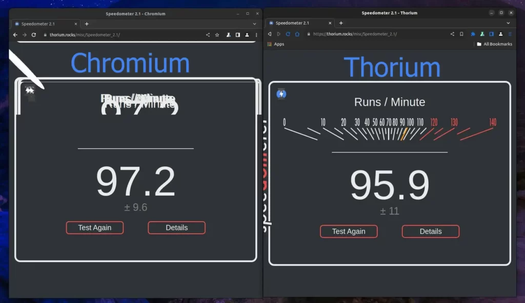 thorium performance comparison