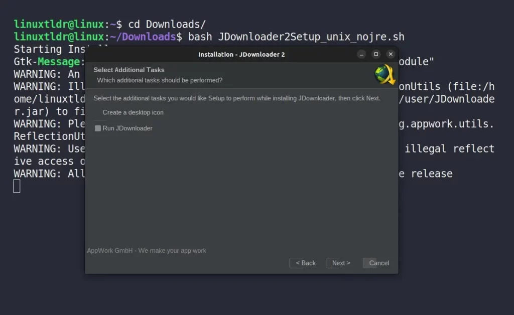 JDownloader additional options