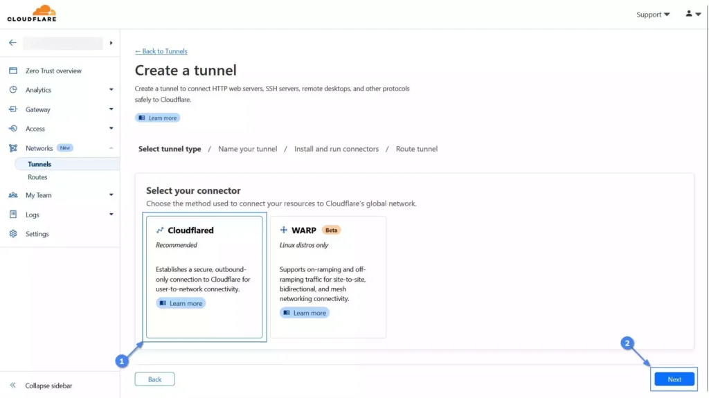 creating tunnel