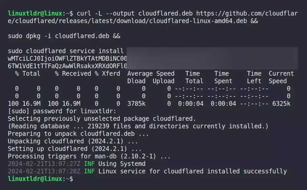 installing and configuring cloudflared