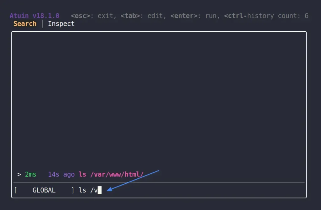 filtering the data in atuin