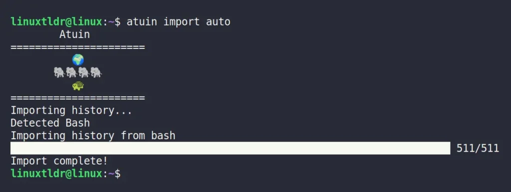 importing shell history to atuin